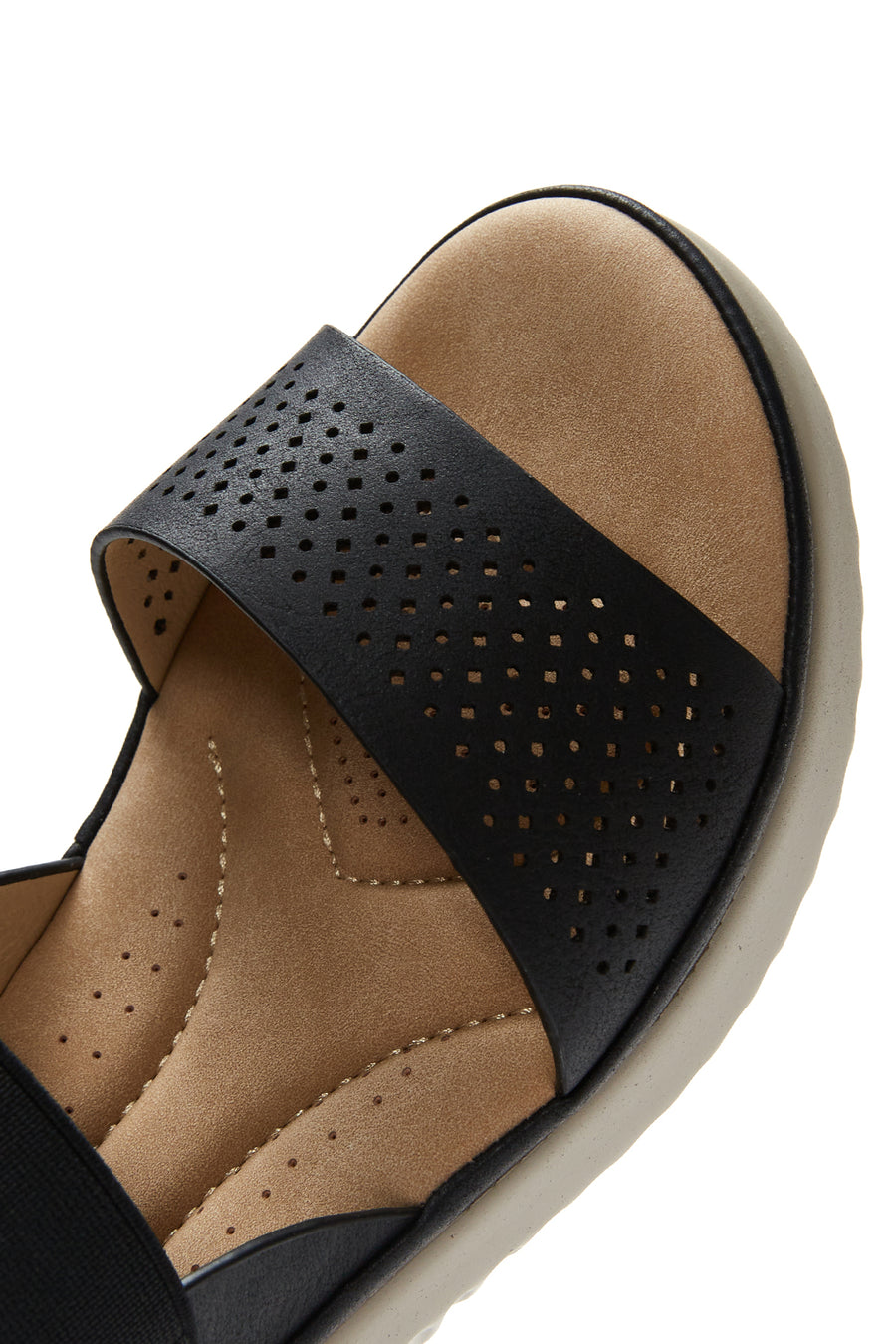 Kadın Siyah Kalın Tabanlı Düz Sandalet