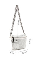 Women's White Long Strap Stone Cross Bag | Derimod