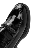 Women's Black Thick Heeled Patent Leather Masculine Shoes | Derimod