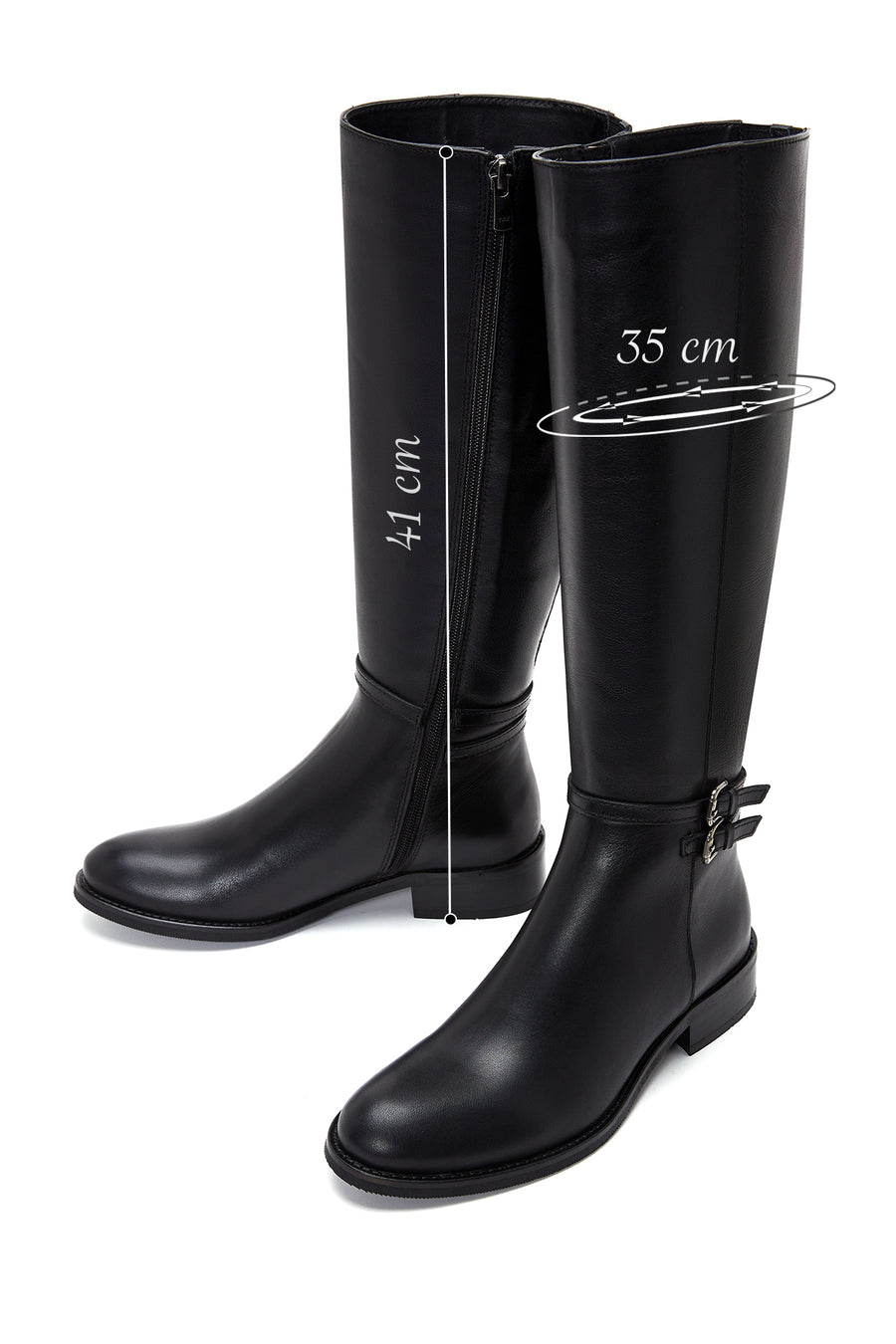 Women's Leather Zippered Boots
