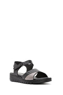 Women's Black Ankle Strap Comfort Leather Sandals | Derimod