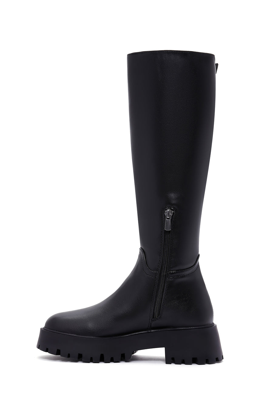 Women's Black Thick Soled Zippered Boots