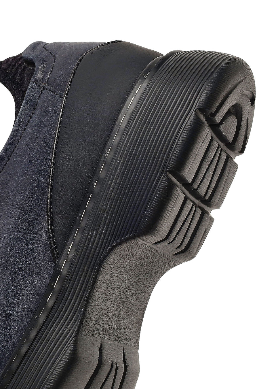 Male Black Lace-Up Thick-Soled Leather Casual Shoes