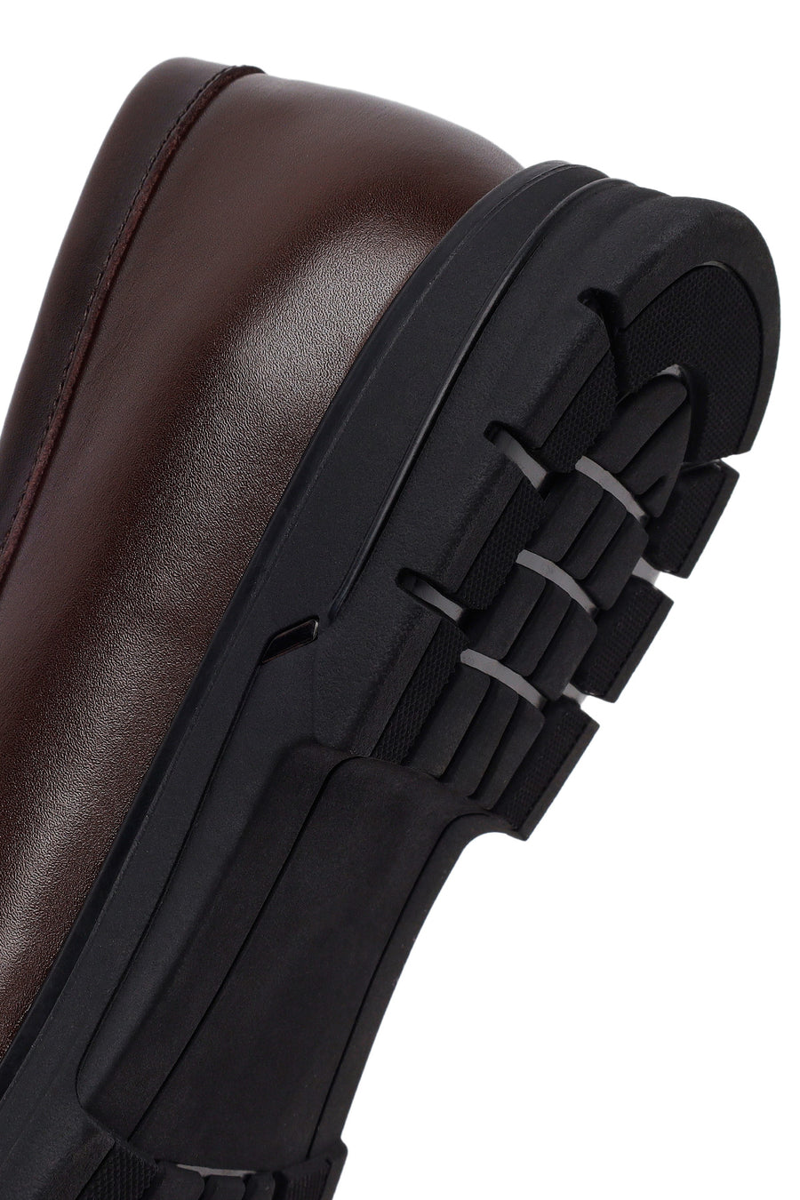 Erkek Kahverengi Tokalı Deri Casual Loafer