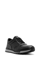 Men's Black Lace-Up Leather Casual Sneakers | Derimod