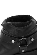Women's Black Metal Detailed Leather Cowboy Boots | Derimod