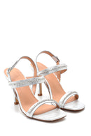 Women's Stone Detailed Casual Heeled Sandals | Derimod