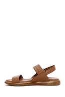 Women's Tan Leather Comfort Sandals | Derimod