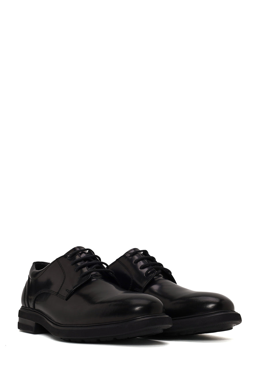 Male Black Lace-Up Leather Casual Shoes