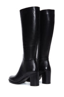 Women's Black Leather Heeled Boots | Derimod