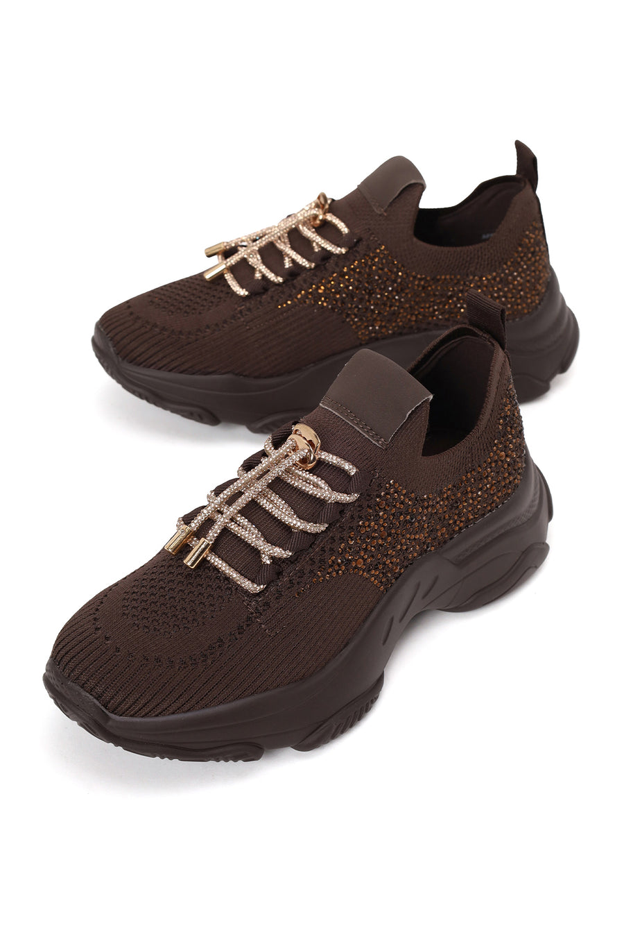 Derimod Zero Kadın Kahverengi Bağcıklı Taş Detaylı Kumaş Sneaker