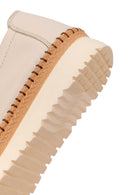 Women's Cream Thick-Sole Leather Comfort Shoes | Derimod