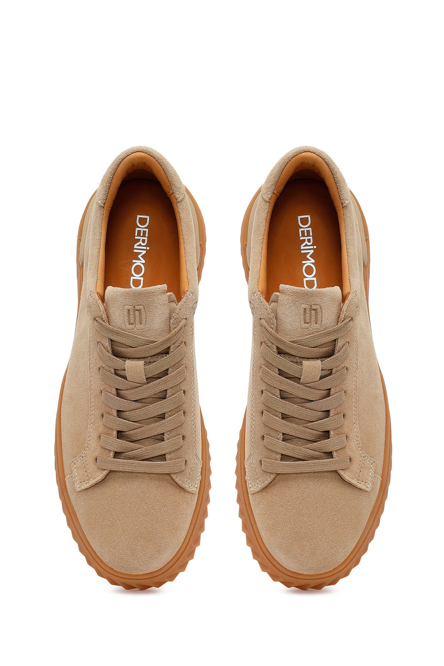 Male Beige Lace-up Suede Casual Sneaker