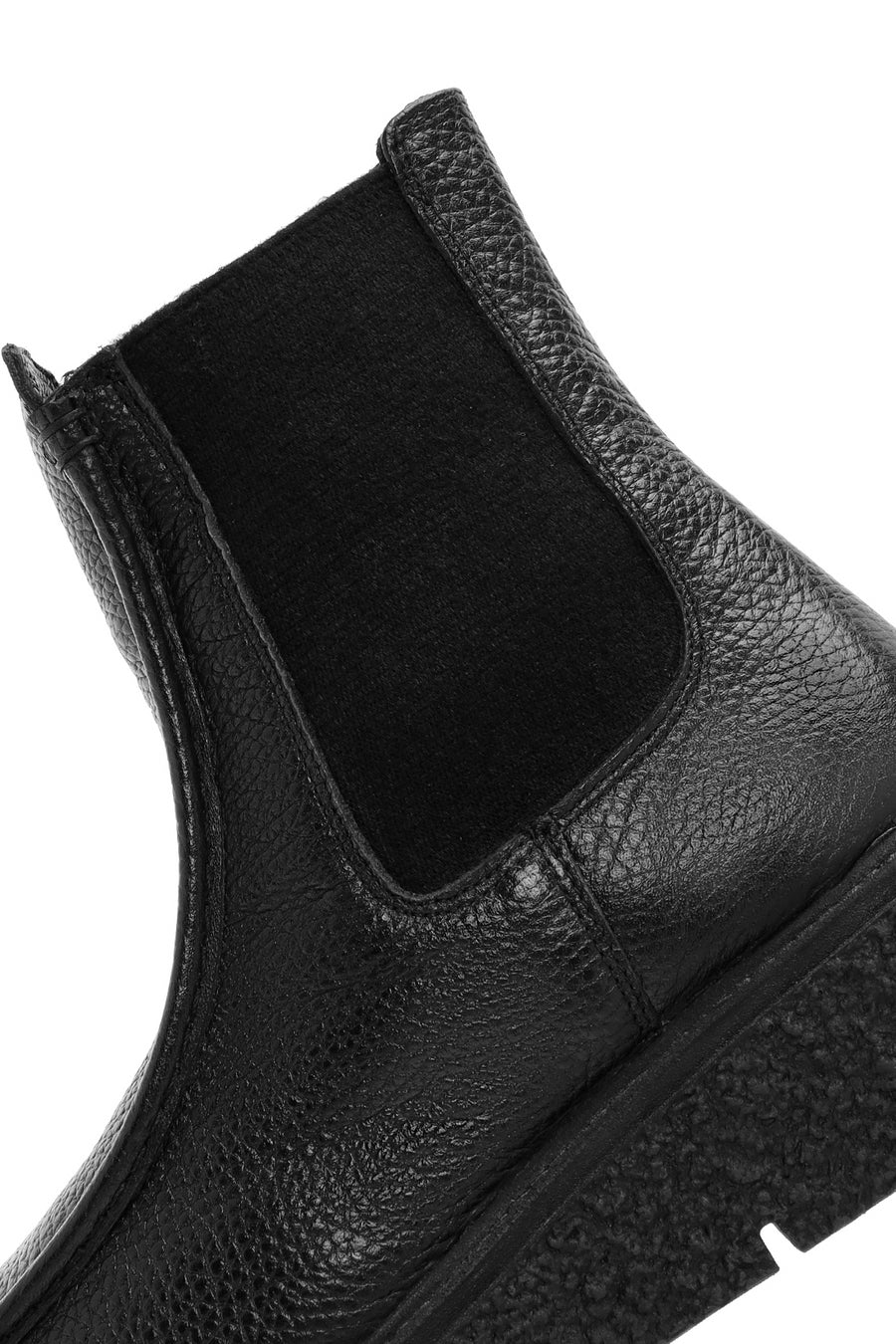Women's Black Leather Chelsea Boots