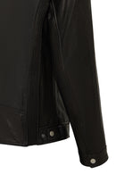 Towns Men Black Slim-Fit Short Leather Jacket | Derimod