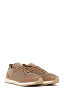 Erkek Vizon Bağcıklı Kumaş Sneaker | Derimod
