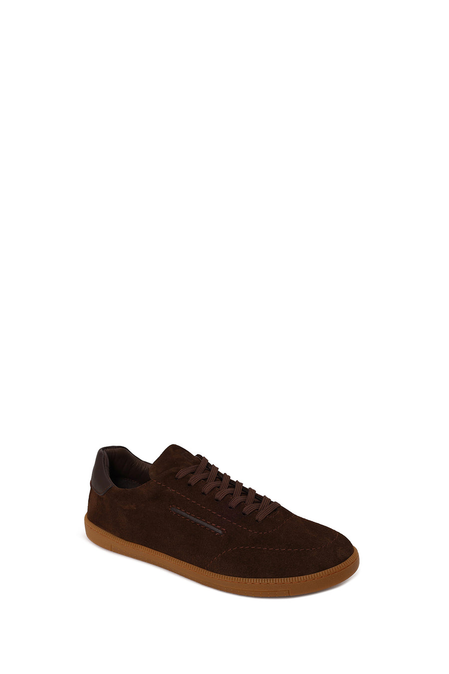 Erkek Kahverengi Bağcıklı Süet Deri Sneaker