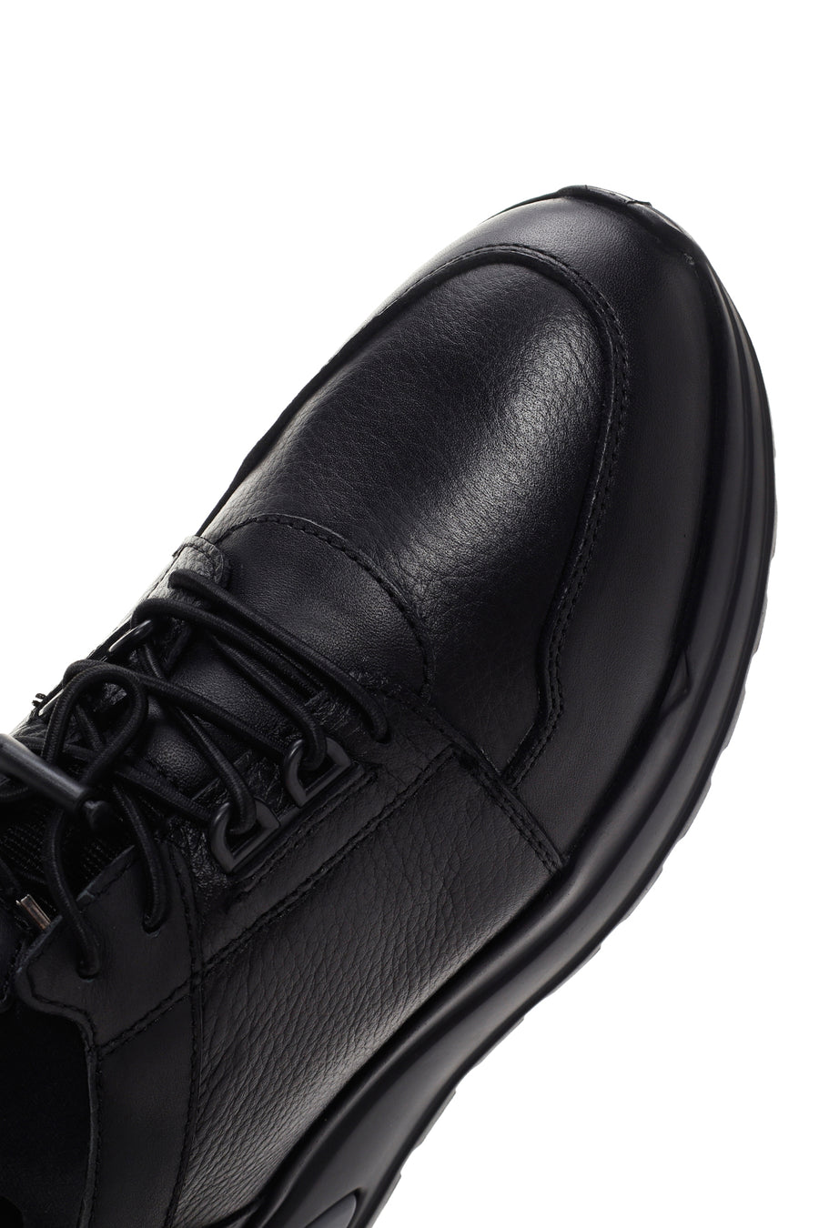 Erkek Siyah Deri Casual Sneaker