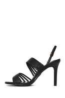 Woman Black Ankle-Buckle Slim High-Heel Sandals | Derimod