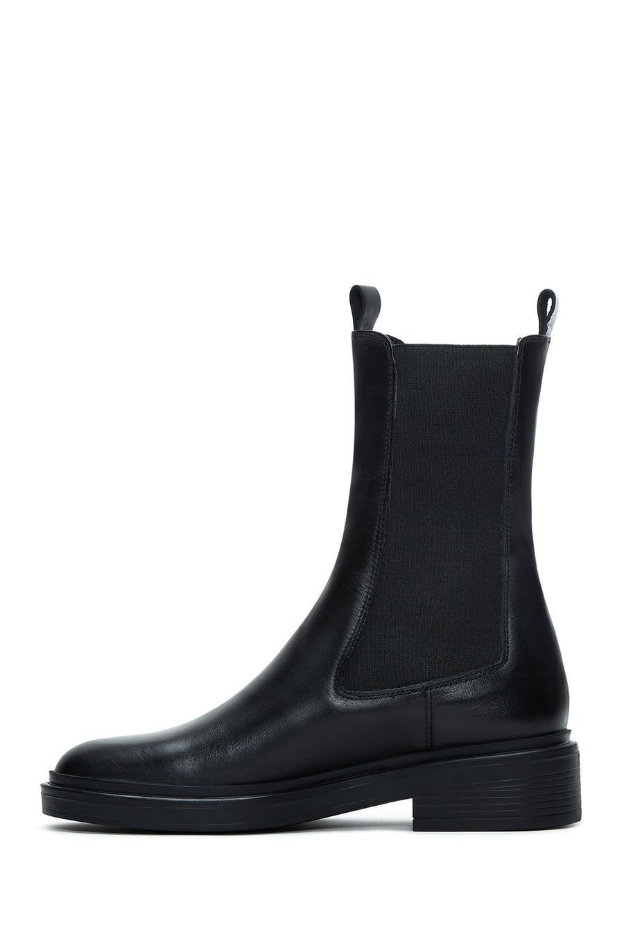 Women's Black Leather Chelsea Classic Boots