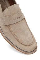 Derimod Black Male Beige Suede Leather Classic Loafer | Derimod