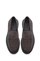 Male Gray Suede Loafers | Derimod