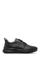 Erkek Siyah Bağcıklı Deri Sneaker | Derimod