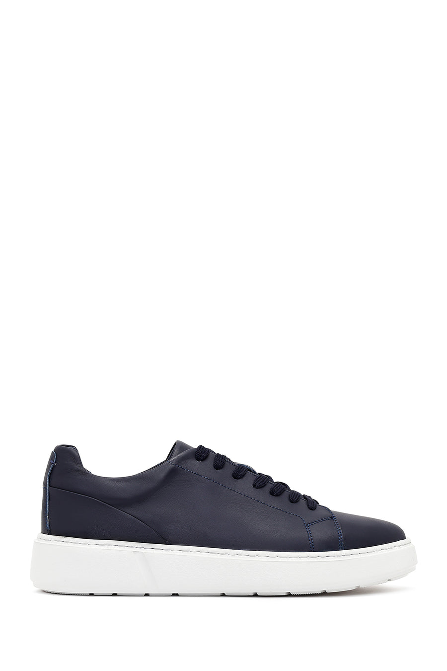 Erkek Lacivert Bağcıklı Deri Sneaker 26SFD612718 | Derimod