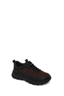 Erkek Kahverengi Bağcıklı Kalın Tabanlı Deri Casual Sneaker | Derimod