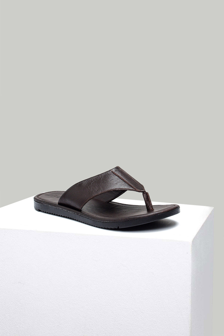Flip Flops Brown Men's Leather Slippers 18SFD3220FT | Derimod