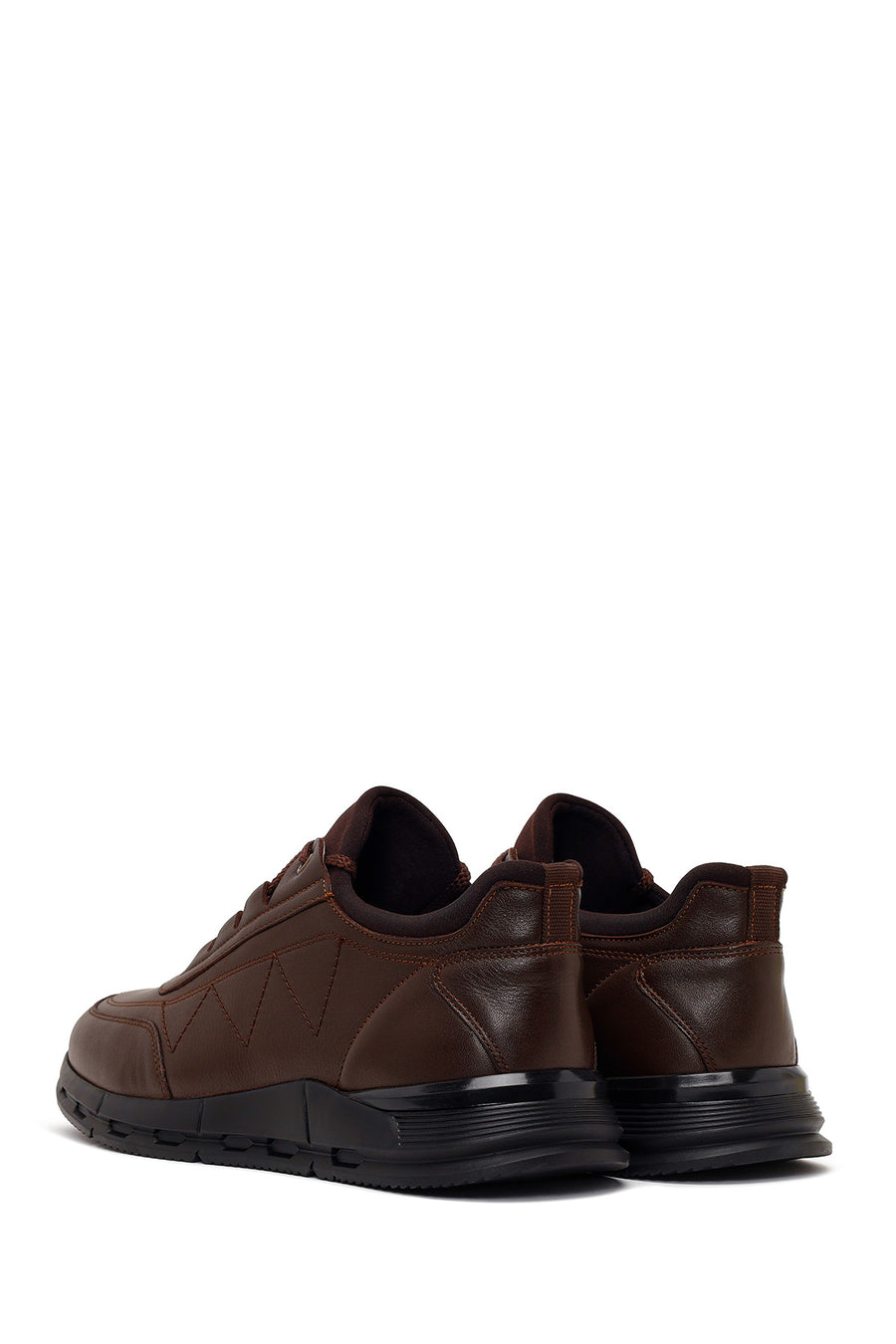 Male Brown Lace-up Leather Casual Sneaker