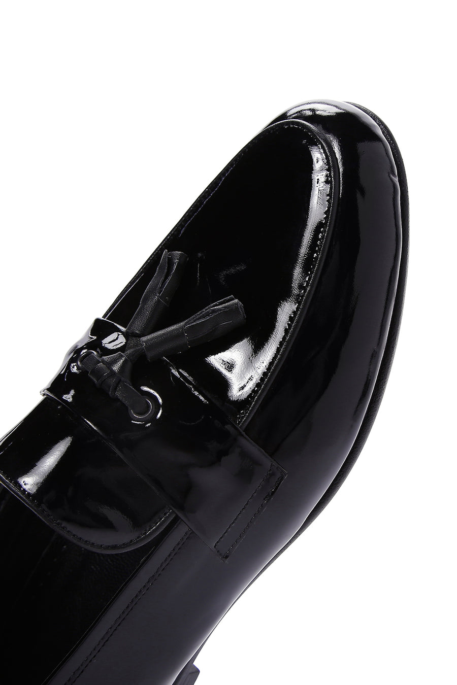 Men's Black Leather Patent Leather Classic Loafer
