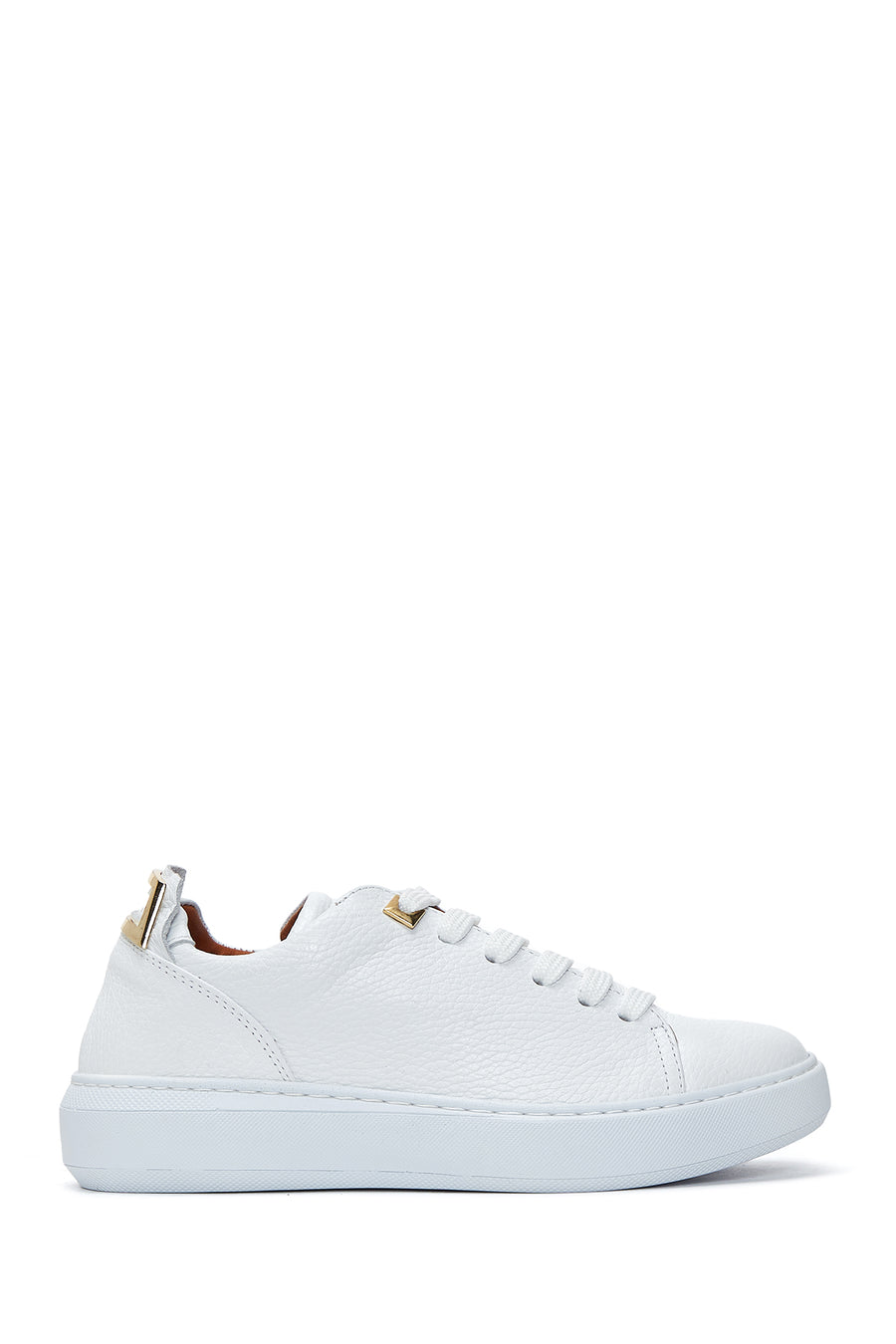 Kadın Beyaz Bağcıklı Deri Sneaker 24WFD1305FT | Derimod