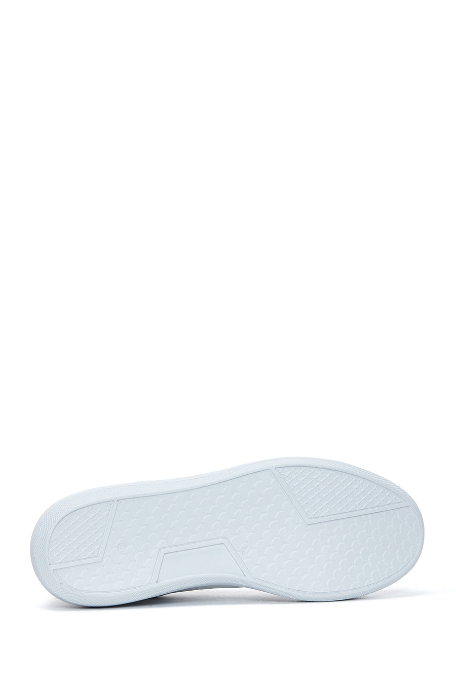Kadın Beyaz Bağcıklı Deri Sneaker