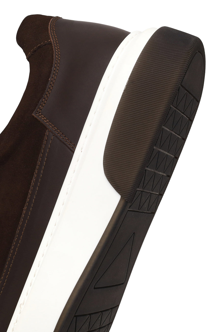 Male Brown Thick-Soled Nubuck Leather Sneaker