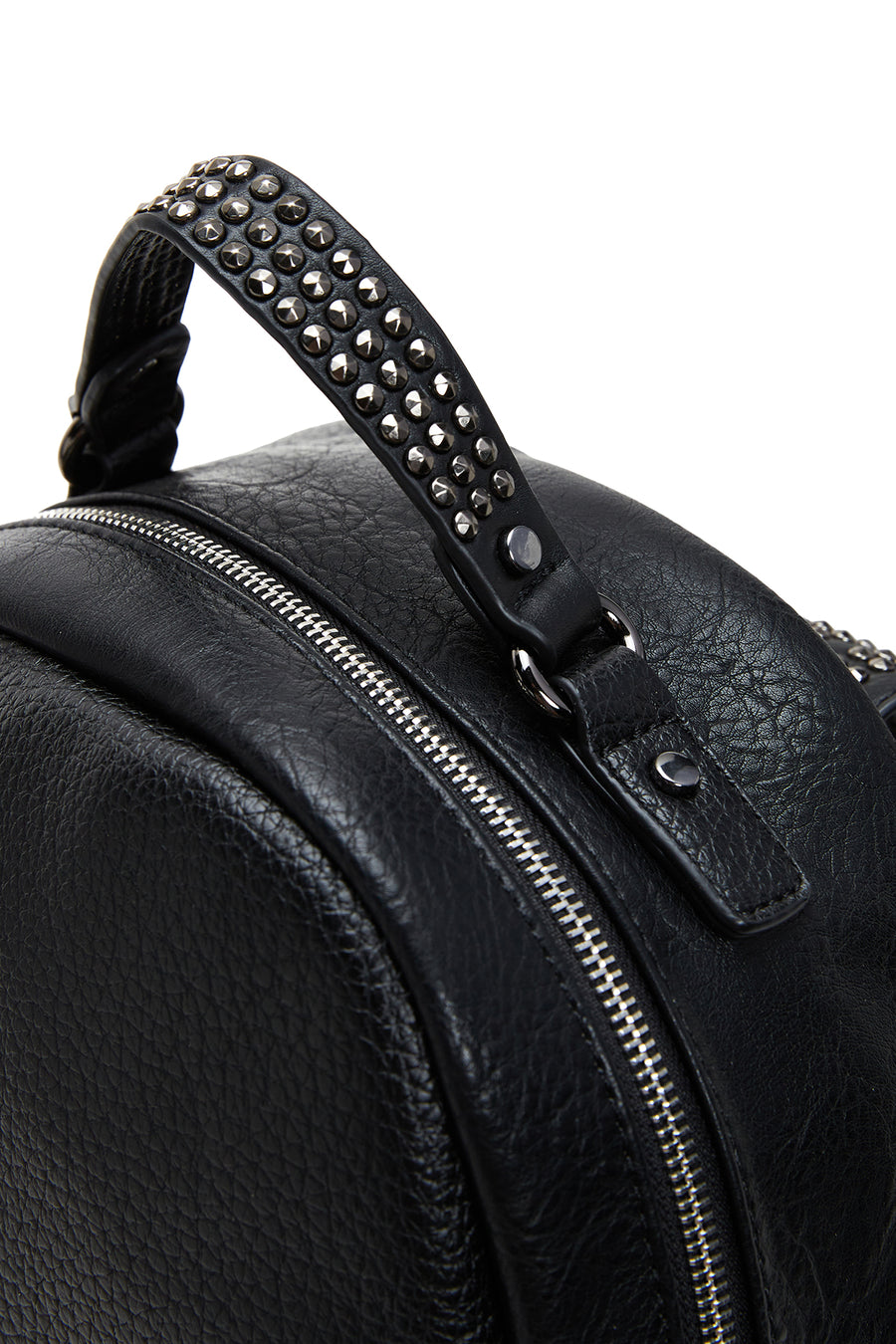 Women's Black Metal Detailed Backpack
