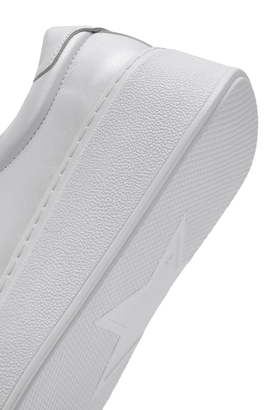 Women's White Thick-Soled Side Zipper Lace-Up Leather Sneakers