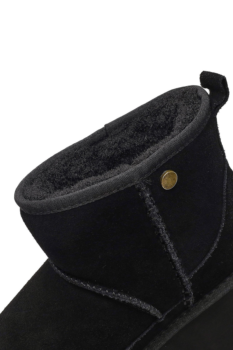 Women's Black Thick-Soled Suede Leather Teddy Boot